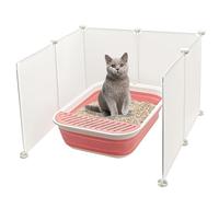 VCEPJH Cat Litter Box Enclosure Splash Guard Extra Large High Wall Pee Shields DIY Privacy Screen for Litterbox Barriers L24 xW22.8xH15.7 in White (Kitty Boxes Not Included)