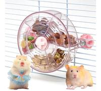 VCEPJH Rat Foraging Toy Interactive Slow Feeder with Transparent Rotating Treat Dispenser Wheel for Enrichment Activities Pet Rat Cage Accessories Ideal for Syrian Hamster Gerbil Mice (Pink)