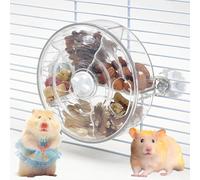 VCEPJH Rat Foraging Toy Interactive Slow Feeder with Transparent Rotating Treat Dispenser Wheel for Enrichment Activities Pet Rat Cage Accessories Ideal for Syrian Hamster Gerbil Mice (White)
