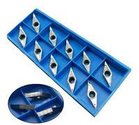 VCGT110304-AK H01 Carbide CNC Turning Inserts for Aluminum, 10-Piece Set with High-Quality Carbide Material, Compatible with VCGT220.5-AK Tool Holders
