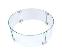vchin Fire Pit Wind Guard, 17" Glass Wind Guard for Fire Pit Round Table, Made of Clear Tempered Glass, Set with Assembly Instructions