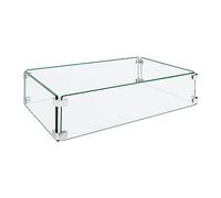 vchin Fire Pit Wind Guard, 23.5"x11.5"x6" Glass Wind Guard for Fire Pit Square Table, Made of Clear Tempered Glass, Set with Assembly Instructions, Easy to Install