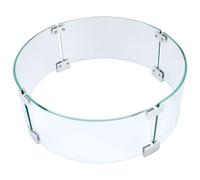 vchin Fire Pit Wind Guard, 23" Glass Wind Guard for Fire Pit Round Table, Made of Clear Tempered Glass Set with Assembly Instructions