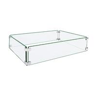vchin Fire Pit Wind Guard, 31.5"x14.5"x6" Glass Wind Guard for Fire Pit Square Table. Made of Clear Tempered Glass. The Glass Firepit Wind Guard Set with Assembly Instructions. Easy to Install