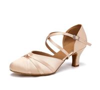 VCIXXVCE Women's Ballroom Dance Shoes Closed Toe Standard Salsa Tango Modern Latin Dance Shoes, pink, 7 UK