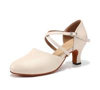 VCIXXVCE Women's Latin Dance Shoes Beige Ballroom Salsa Modern Tango Waltz Social Party Dance Performance Shoes,5 UK