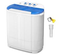 VCJ Portable Washing Machine, Double Bath Washer, Compact Washer with 6.5kg Capacity, 9 Pound Washing Machine and 5 Pound Swivel Dryer for Homes, Caravans and Bedrooms