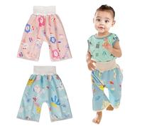 Vckrio Baby Girls Potty Training Pants 2 Packs, Pink Blue Duck Rainbow Flower Pattern Absorbent Cloth Diaper Cotton Reusable Toilet Training Underwear Washable Nappy Pants for Toddler Age 1-4 Years