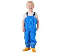 Vckrio Boys Waterproof Overtrousers Dungarees Kids Rain Pants Blue Star Moon Windproof Mud Puddle Trousers with Reflective Strip Breathable Snow Rain Bib Overalls Outdoor Running Camping for 4-5 Years