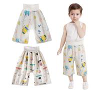 Vckrio Potty Training Pants White, 2 Packs Reusable Baby Day Time Training Underwear Dinosaur Animals Star Pattern Boy Absorbent Cloth Diaper Cotton Washable Nappy Pants Trousers for Kid Age 4-8 Years
