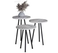 Vcm 3 Pcs. Wooden Side Table Mamor Mirola