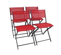 VCM 4-piece garden chair Folding chair Sumila in Red VCM Red