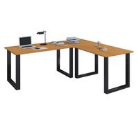 Vcm Desk Lona Black / Beech H. 76 X W. 190 X D. 190 Cm