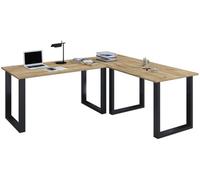 Vcm Desk Lona Black / Honey Oak H. 76 X W. 190 X D. 160 Cm