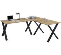 Vcm Desk Lona Black / Honey Oak H. 76 X W. 190 X D. 160 Cm