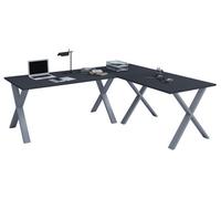 Vcm Desk Lona Silver / Anthracite H. 76 X W. 160 X D. 160 Cm
