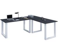 Vcm Desk Lona Silver / Anthracite H. 76 X W. 220 X D. 160 Cm