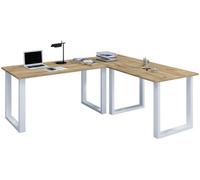 Vcm Desk Lona Silver / Honey Oak H. 76 X W. 130 X D. 130 Cm