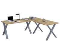 Vcm Desk Lona Silver / Honey Oak H. 76 X W. 220 X D. 220 Cm