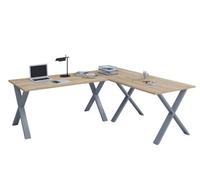 Vcm Desk Lona Silver / Sonoma Oak H. 76 X W. 160 X D. 130 Cm