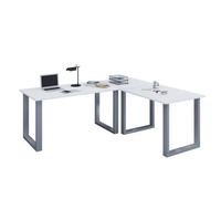 Vcm Desk Lona Silver / White H. 76 X W. 160 X D. 160 Cm