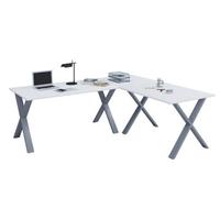 Vcm Desk Lona Silver / White H. 76 X W. 190 X D. 160 Cm
