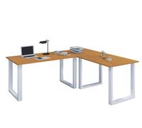 Vcm Desk Lona White / Beech H. 76 X W. 130 X D. 130 Cm