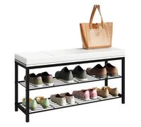 Vcm Metal Wood Seat Shoe Rack Taliro