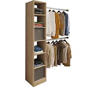 VCM Wood Open Wardrobe Walk-in Clothes Rack Sloping Shelf Dacho lll Wood Open Wardrobe Walk-in Clothes Rack Sloping Shelf Dacho lll Sonoma oak