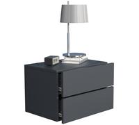 VCM Wooden wall hanging bedside table Usal L 45 cm in Dark Grey VCM Dark Grey
