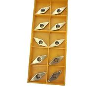 VCMT160404 Turning Inserts, 35° Diamond Shape, 0.4 mm Radius, Cemented Carbide, UE6020 / VP15TF Grades, CNC Lathe Inserts, 10 pcs(Vcmt160404ue6020)