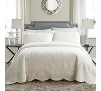 VCNY Home Plush Bedding with Matching Shams, Elegant Room Decor, Polyester, Soft Ivory, Full