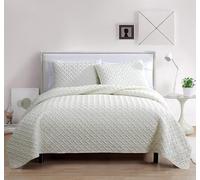 VCNY Home Super Soft Reversible Bedding Set with Matching Shams, Seasons, Microfiber, Nina Ivory, Full/Queen