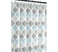 VCNY Home Universal Bathroom Fabric Shower Curtain for Men or Women: Earth Tones of Brown, Taupe, Slate Blue and Aqua (Brown, Turquoise, Beige, Taupe, Grey, White)