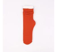 VCODWCSJO 5 pairs Ice Silk Pile Socks Spring Summer Men Women Breathable Anti Odor Ultra Thin Vertical Pattern Mid length Socks Korean Cool Socks-Pure red-One size