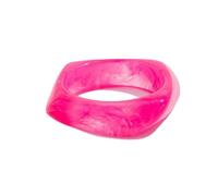 VCODWCSJO Candy Color Punk Irregular Wide Bangles Fashion Hip Hop Geometric Acrylic Resin Bangles Bracelets For Women Men Jewelry-rose red