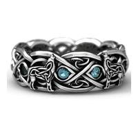 VCODWCSJO Electroplated Diamond Wolf Head Ring Popular Unisex Jewelry-R2018-10