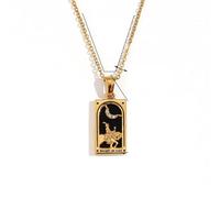 VCODWCSJO Fashionable and Popular Pendant Retro Tarot Necklace Men and Women Necklace Gift-Gold-Holy Grail Knight