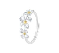 VCODWCSJO S925 Silver Elegant Gardenia Ring Women's Sweet Adjustable Ring-silver-Adjustable opening