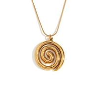VCODWCSJO Temperament Personality Pendant Creative Snake Chain Vortex Pendant Necklace Female-gold
