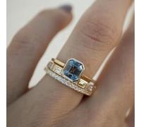 VCODWCSJO Women's Elegant and Simple Three-Piece Zircon Ring Series-AJZ159-11