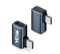 VCOM 90 Degree USB C Adapter 80Gbps, 240W USB C Right Angle Adapter, 8K@60Hz Video Display USB4 v2.0 90 Degree Type C Extender for Thunderbolt 5/4/3, iPhone 15/16, MacBook,Steam Deck(2 Pack)