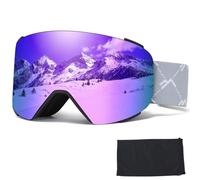 VCOROS Ski Goggles OTG,YH693C Snow Goggles Adjustable for Men Women Anti-Fog Anti-Glare UV400 Protection Helmet Compatible for Skiing Cycling Snowboarding (09-REVO Purple/Black)