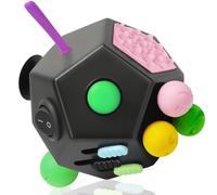 VCOSTORE Fidget Cube Age 4+ with 12 Sides, Original Fidget Toys Cube, Adult Infinity Magic Toys, Anti Stress Cube for Children and Adult with ADHD, ADD, ASD, ADHD