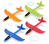 VCOSTORE Glider Planes for Kids - 4 Pieces Foam Plane Toy Large Throwing Foam Glider Stunt Polystyrene Planes for Kids and Adults