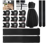 VCRANONR 102 Pcs Cable Wire Management Organizer Set 49.5 * 10 cm Cable Management Sleeve Cable Straps Adhesive Cable Clips for Computer/Home Theater/Entertainment Center/Office Wire Organizer