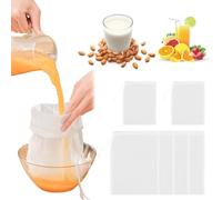 VCRANONR 6 PCS Nut Milk Bag Reusable Nylon Cheese Cloth Bags Fine Mesh Food Strainer Filter Bags Washable Drawstring Cold Brew Filter Food Filter for Coffee Tea Juice Tofu Yogurt (20×15cm/ 30×20cm)