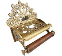 VCratfs Victorian Style Solid Brass Toilet Roll Holder Unusual Novelty Vintage with Antique Flap