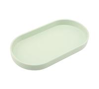 VCREATC Green Small Tray (10 inch), Oval Tray for Kitchen Counter, Bathtub Bathroom Vanity Items, Countertop Organizer, Coffee Accessory, Bar, Serving Seasoning, Salt and Pepper, Soap, Perfume.