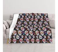 Vcroofdhxz Color Skulls Soft Plush Air Conditioner Blanket â€“ Lightweight Double Layered Throw For Bed, Couch, Travel, And Camping â€“ 3